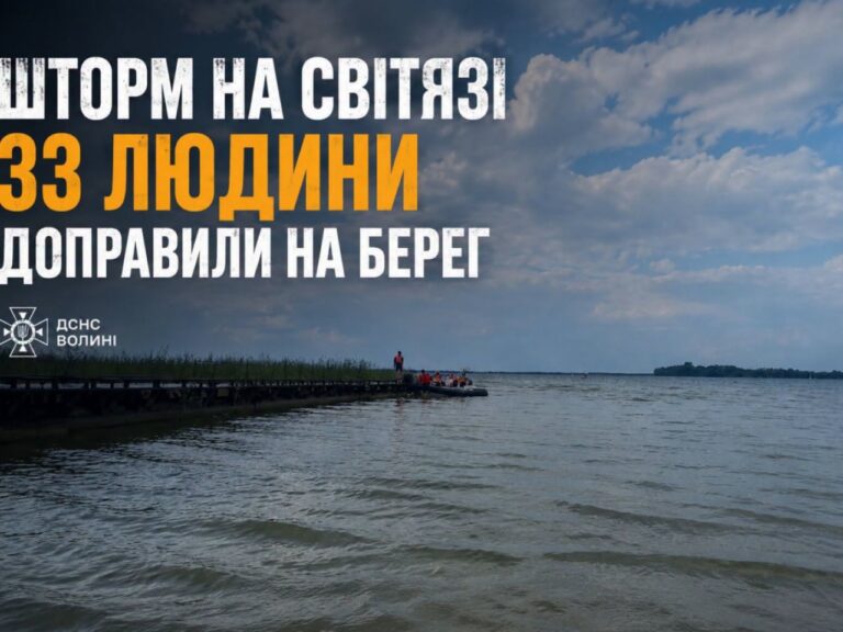 Шторм на Світязі: 33 людини, включно з дітьми, врятовані з води.